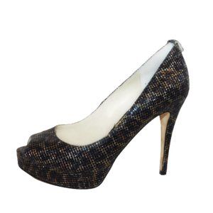MICHAEL KORS Metallic Thread Leopard Pumps sz 5.5